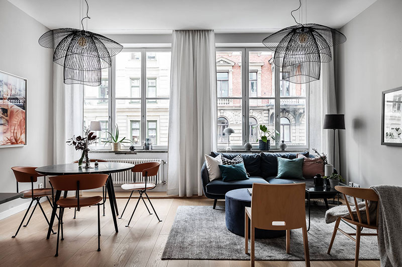 简约时尚的斯堪的纳维亚公寓空间规划-2