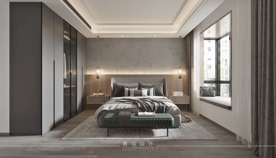 锦园新世纪平层现代简约空间设计丨青马别墅空间设计-52