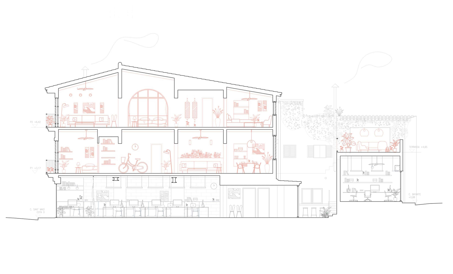 Coworking Sant Magì · 历史建筑改造的现代共享空间丨西班牙丨BARRI Studio-23