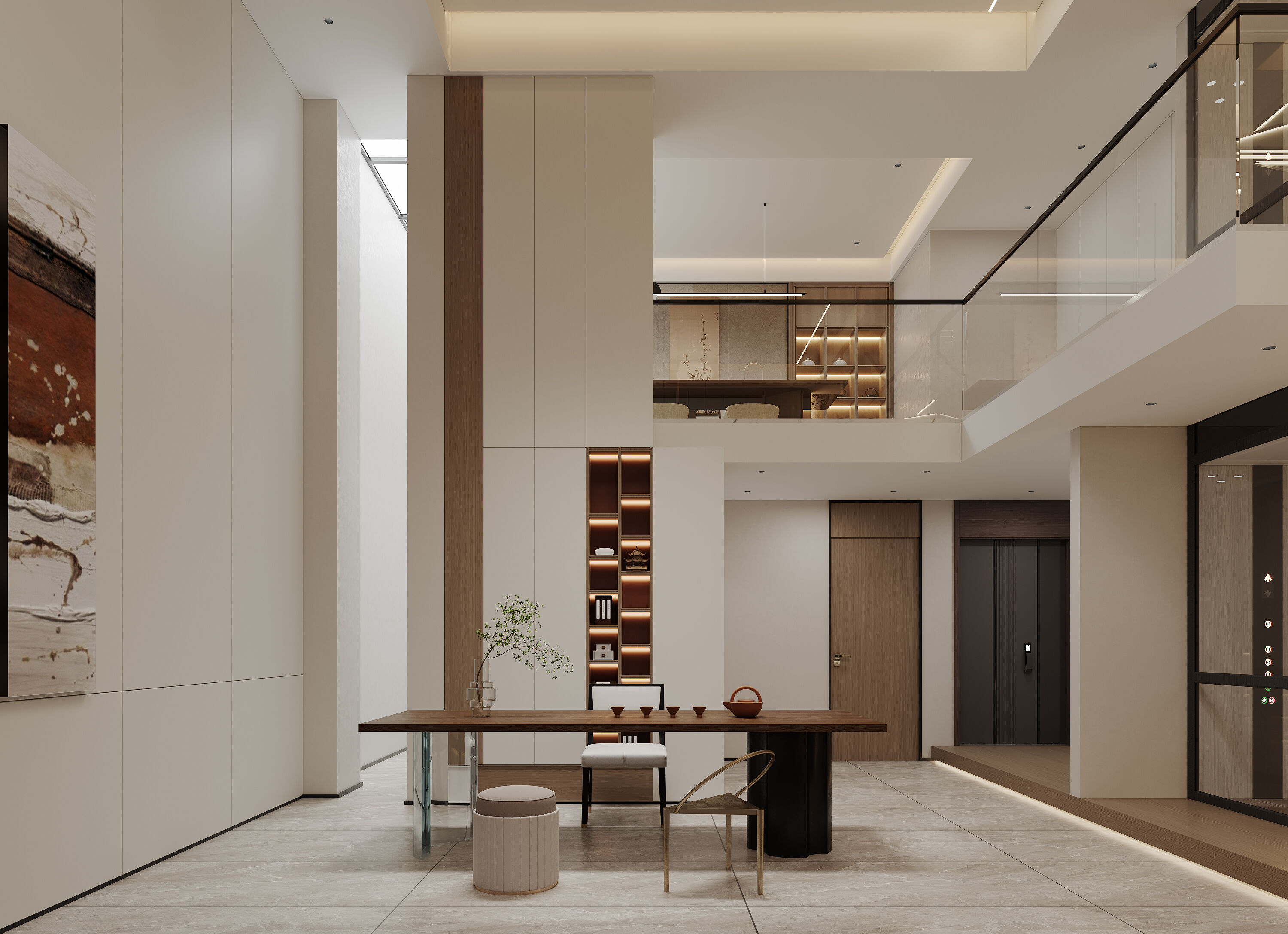 现代简约风挑空别墅-2