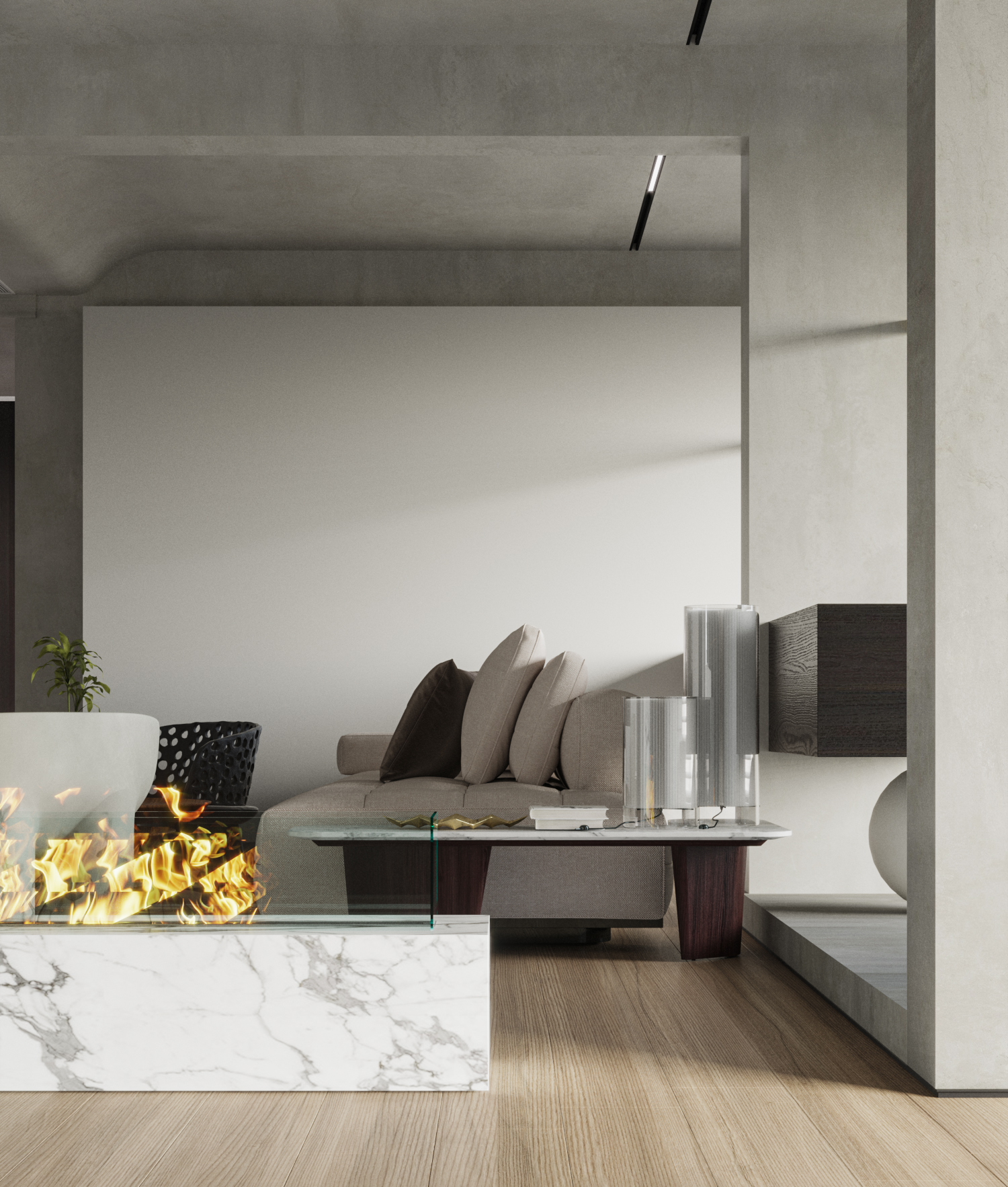 现代侘寂轻奢客厅设计-11