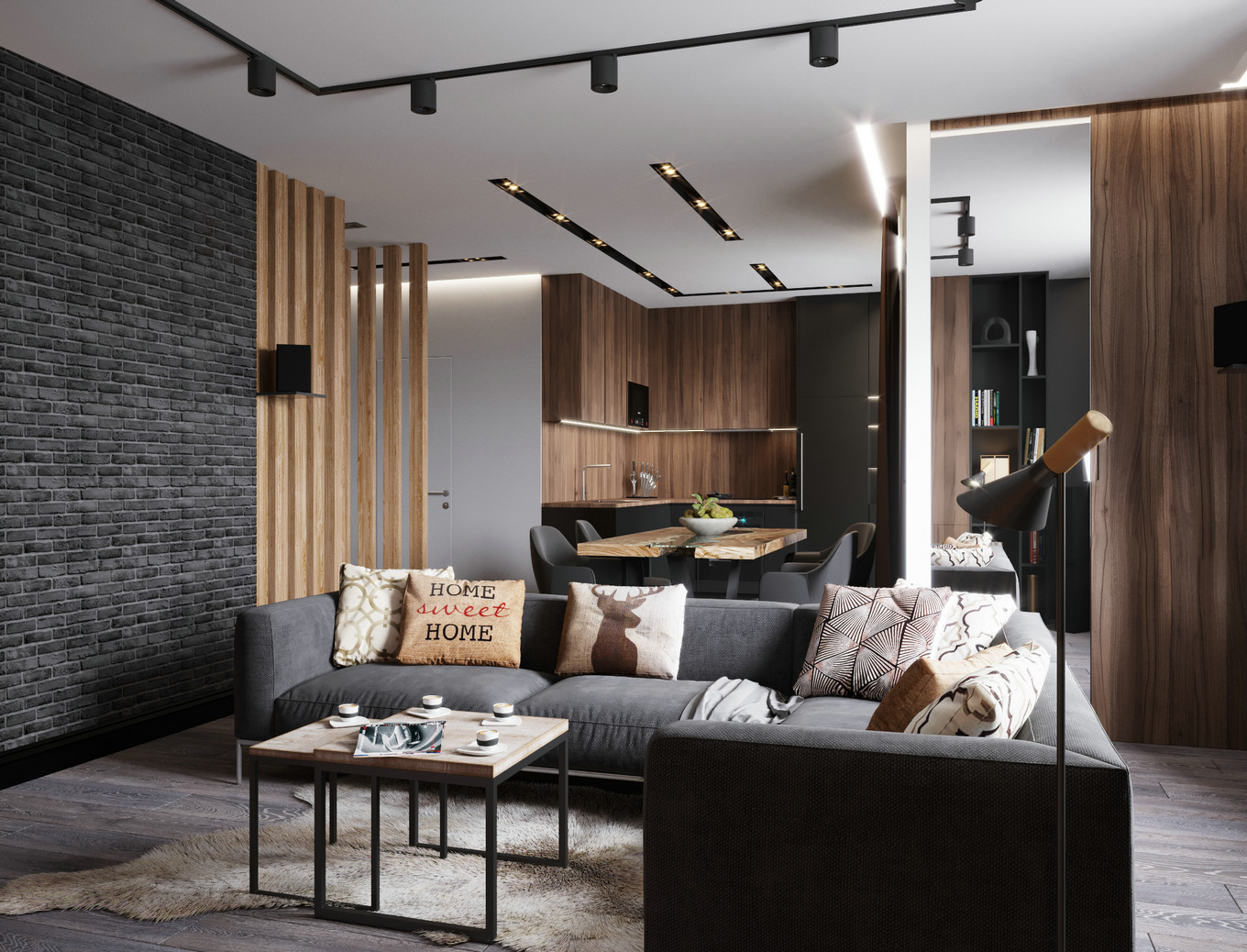 白俄罗斯暗黑系小户型设计 | ДиКинг-0