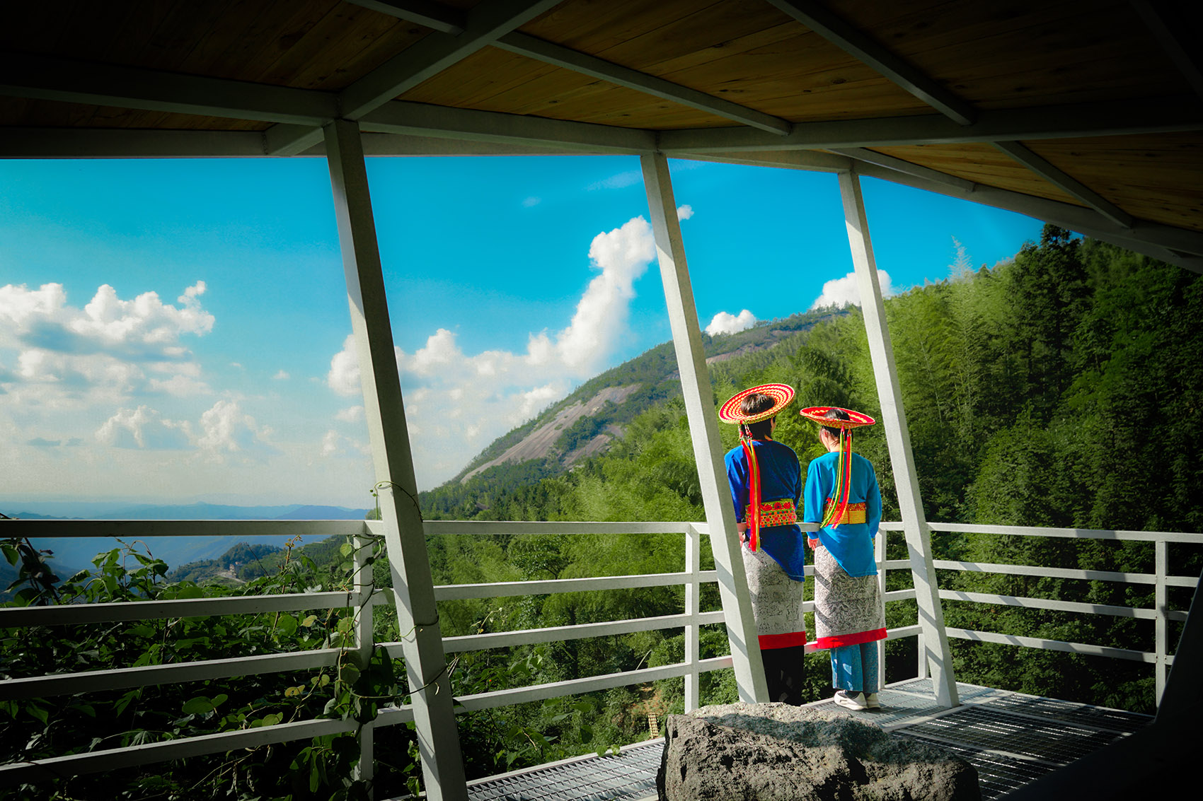 白水洞天,山野几何·白水洞村石瀑间的线性钢亭组群丨中国邵阳丨湖南大学建筑与规划学院-29