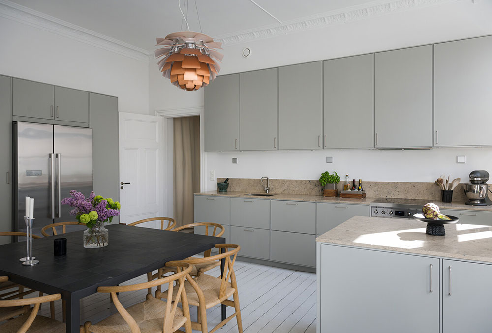 斯德哥尔摩橄榄绿公寓，冲浪板成独特装饰-13