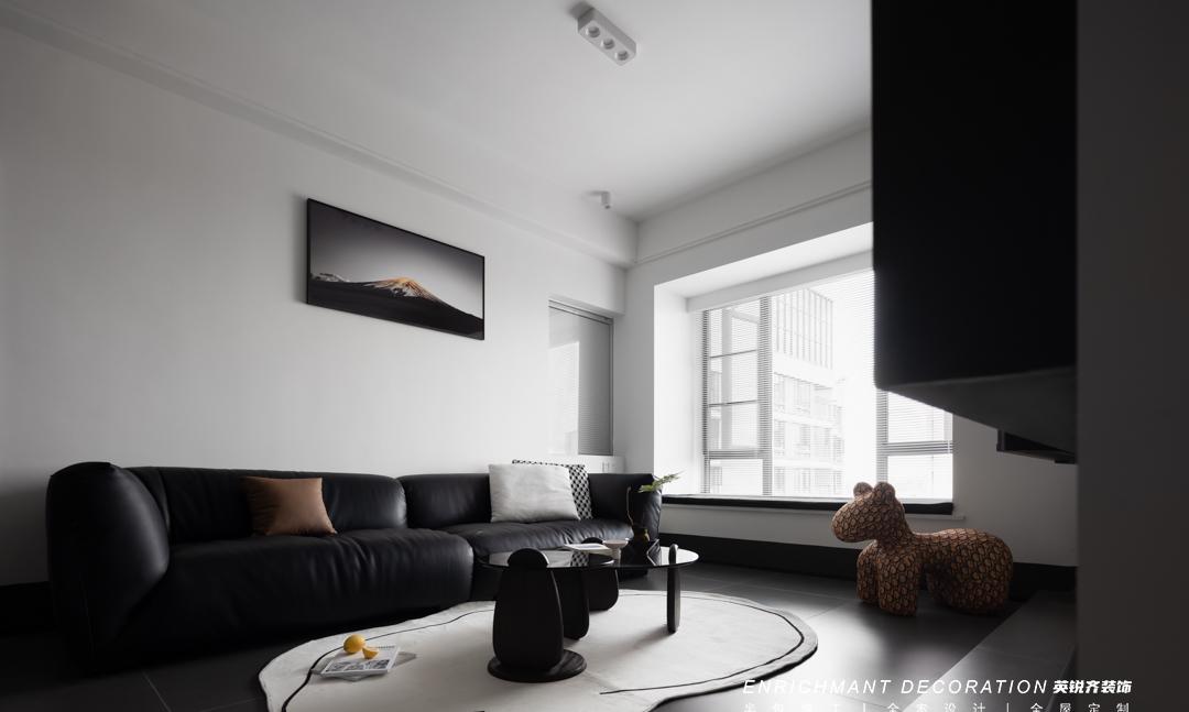 极致黑白 · 简约高级感爆棚的精装房改造丨易越-25