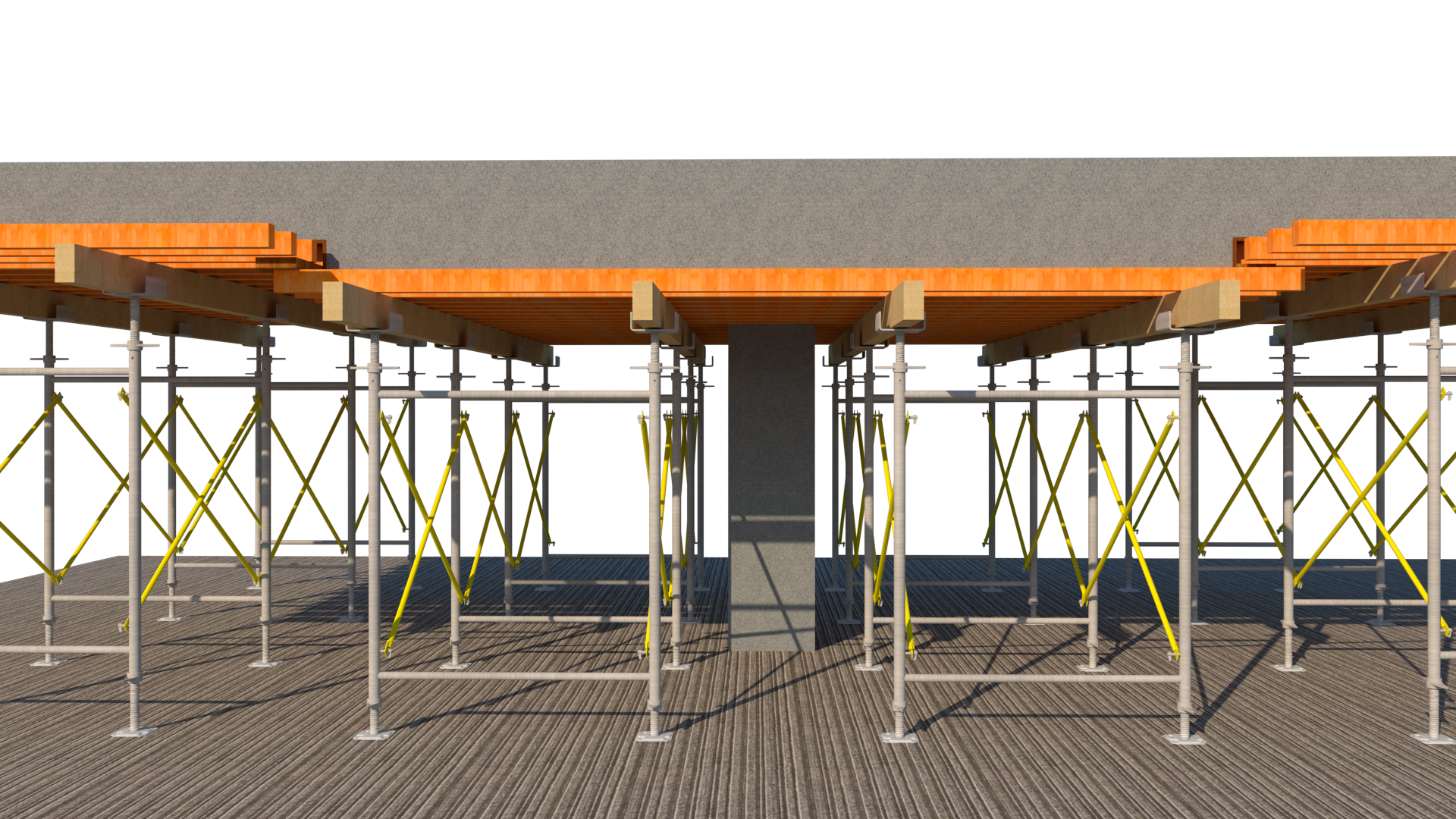 Falsework Acrow V-shore Frame and LVL Main & secondary-15