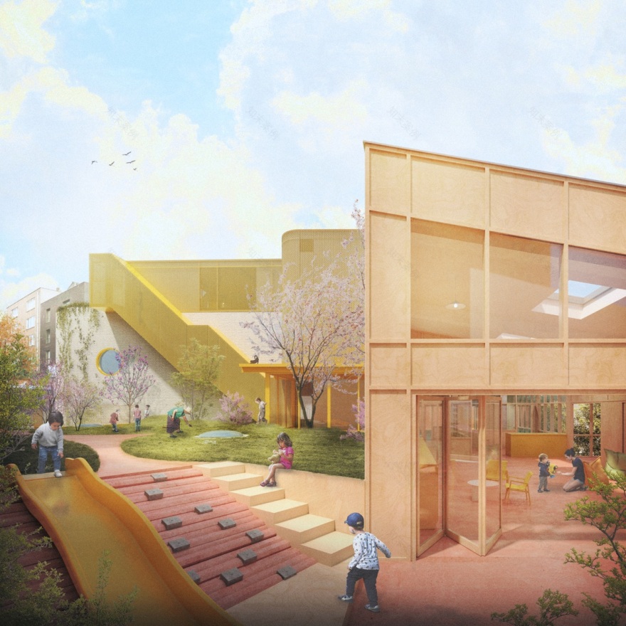 将旧车库改造为儿童日托中心丨比利时-3