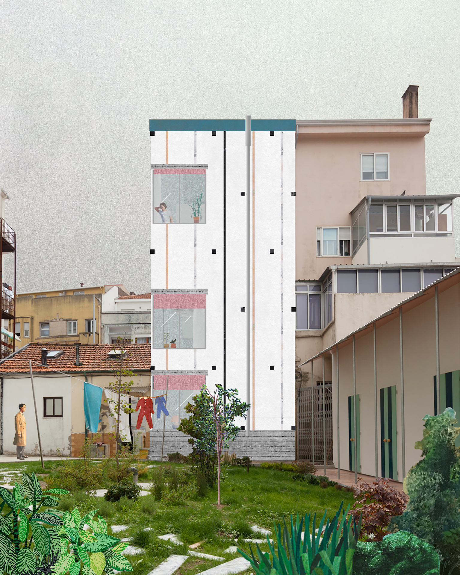 带有粉色烟囱的房屋丨葡萄牙波尔图丨fala-15