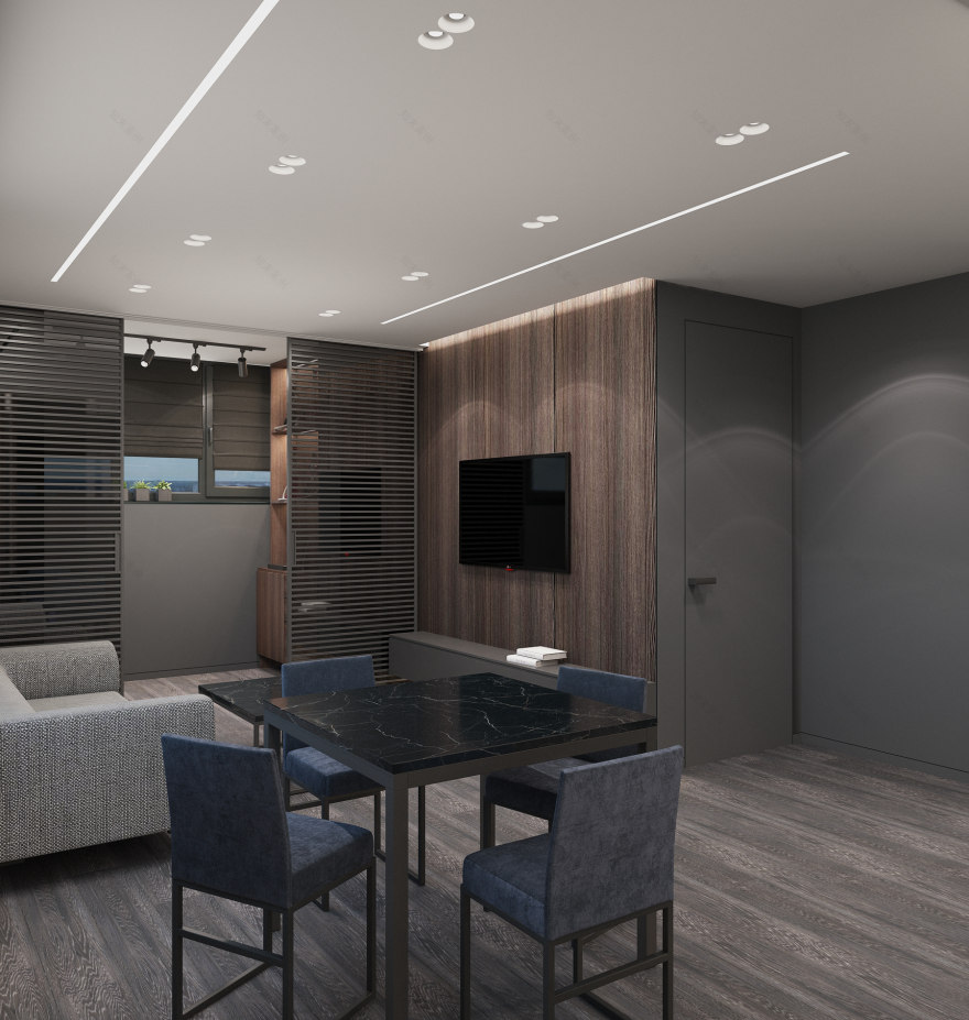 暗黑风格的大气公寓设计丨乌克兰敖德萨丨Iryna Dobrohorska-7