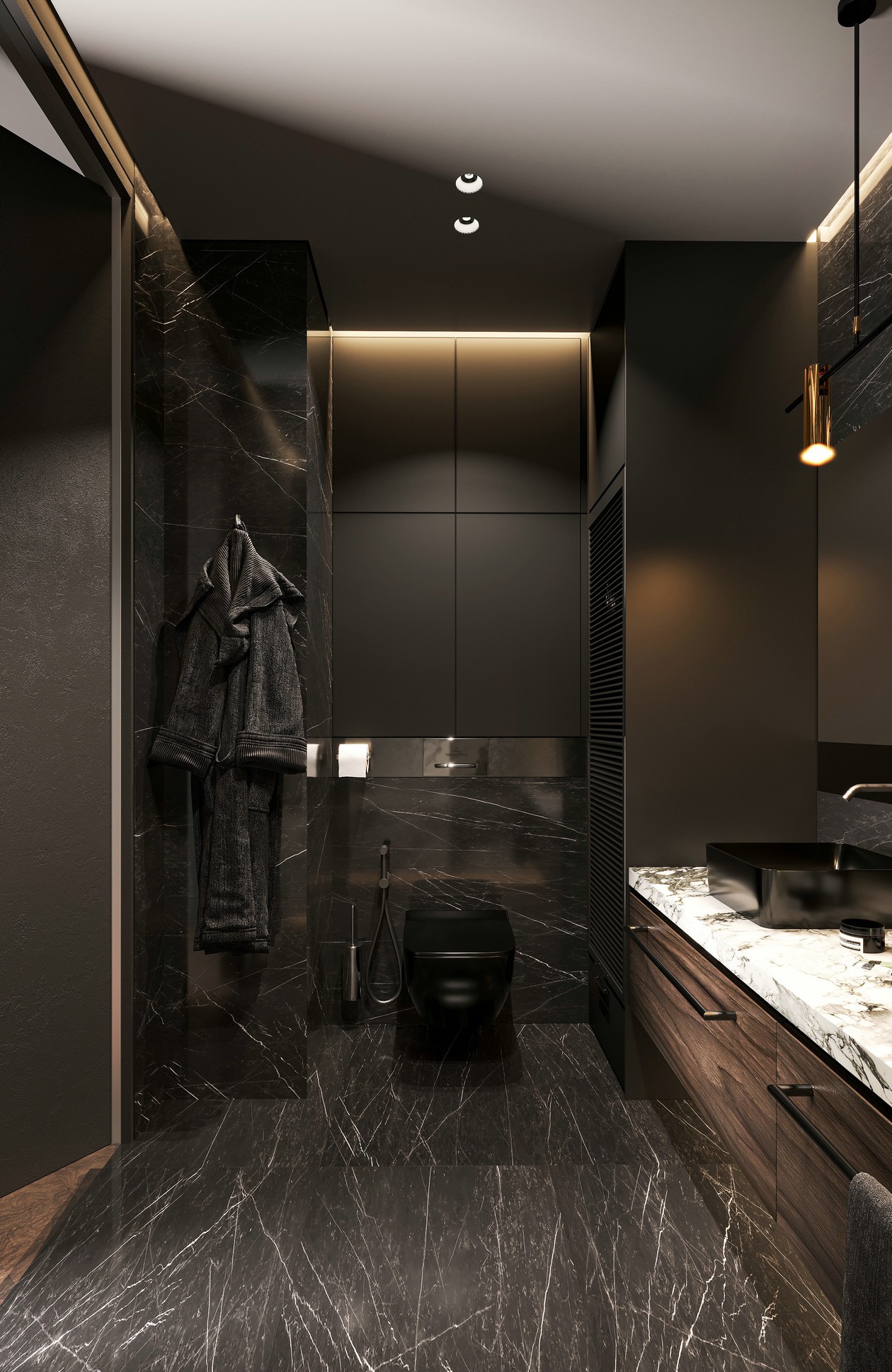 90㎡高级黑室内设计-22