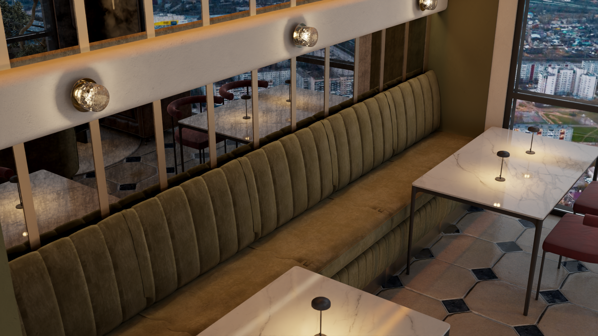 餐厅和水烟休闲室室内设计丨沙特阿拉伯-22