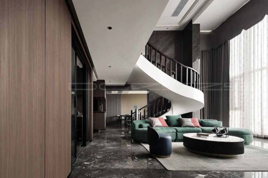 绿岛湖映月湾现代意式轻奢别墅设计丨木美空间设计-14