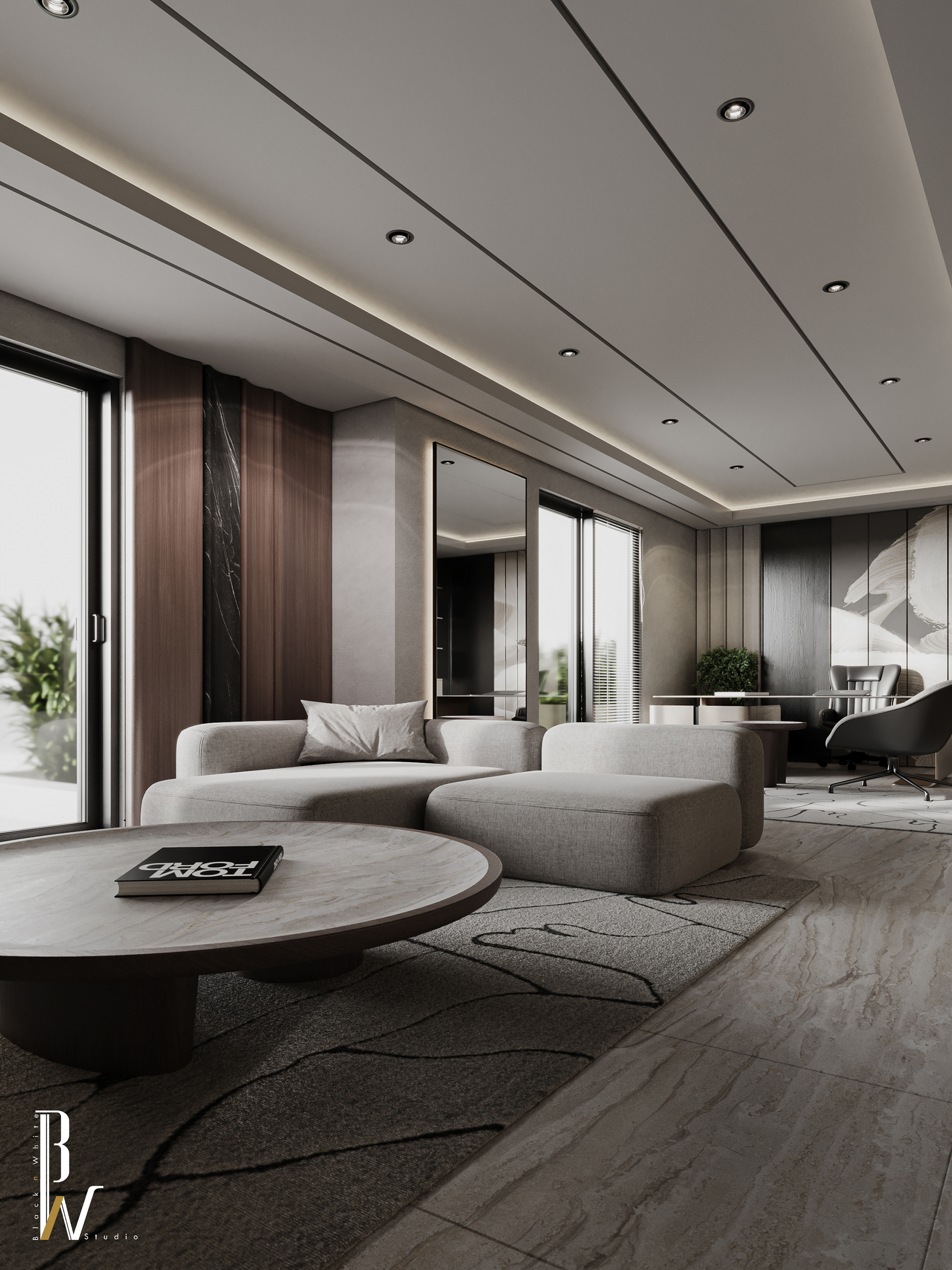 Home Office 设计丨加蓬丨Black N White-8