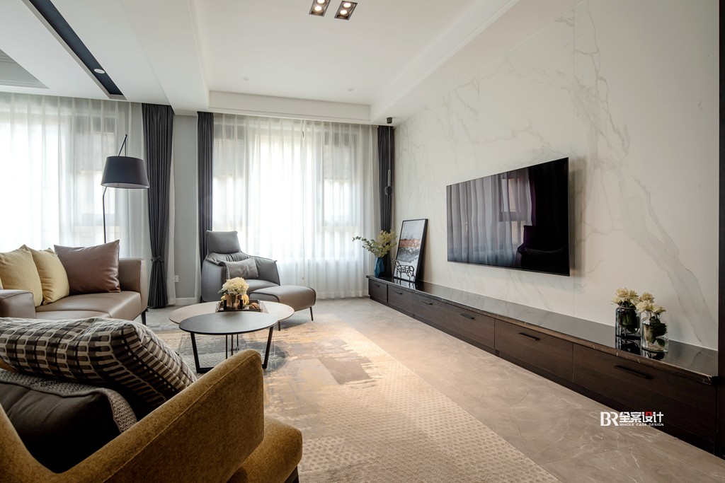 康桥融府别墅现代简约灰调空间设计丨袁云莉(首席设计师)-7