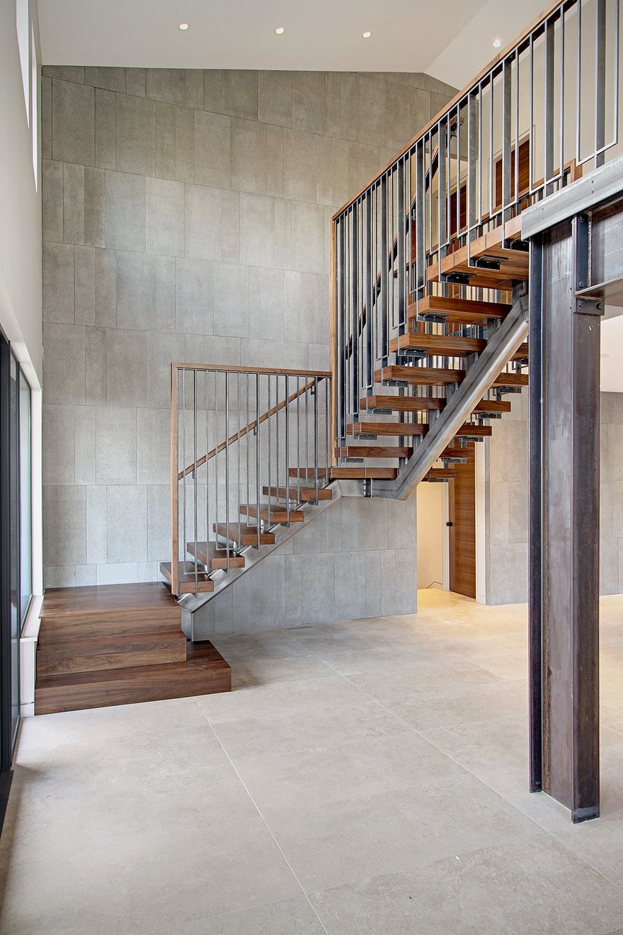 Open Floor Plan Home Featuring a Natural Palette of Steel, Concrete and Walnut-20