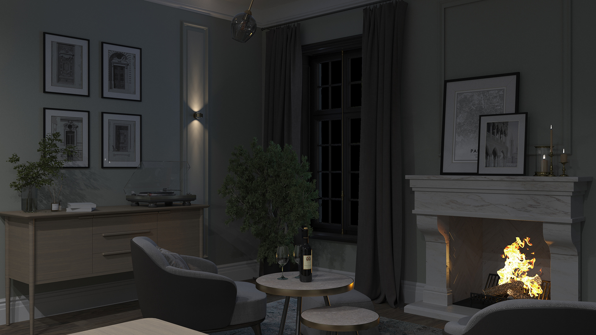 Layout and 3D visualization of the room-4