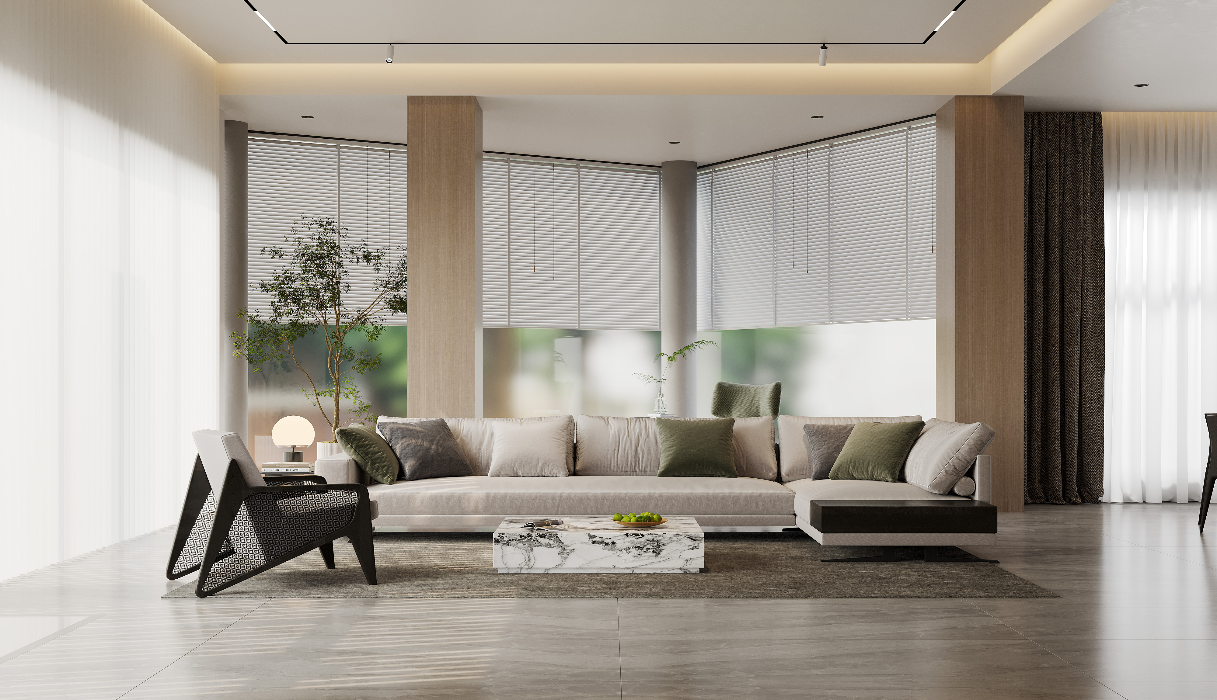 轻奢挑空别墅-艺米效果图 -7