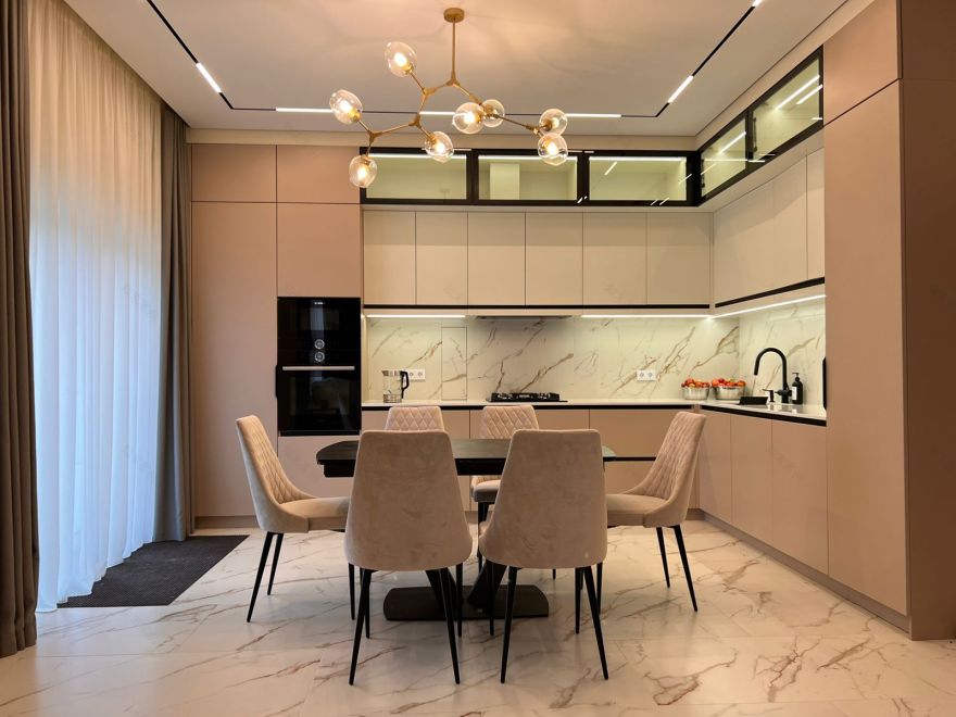 Реализованный дом 150 м2 в Подмосковье. Дизайн-проект интерьера + комплектация материалами, мебелью, светом и другими элементами-13