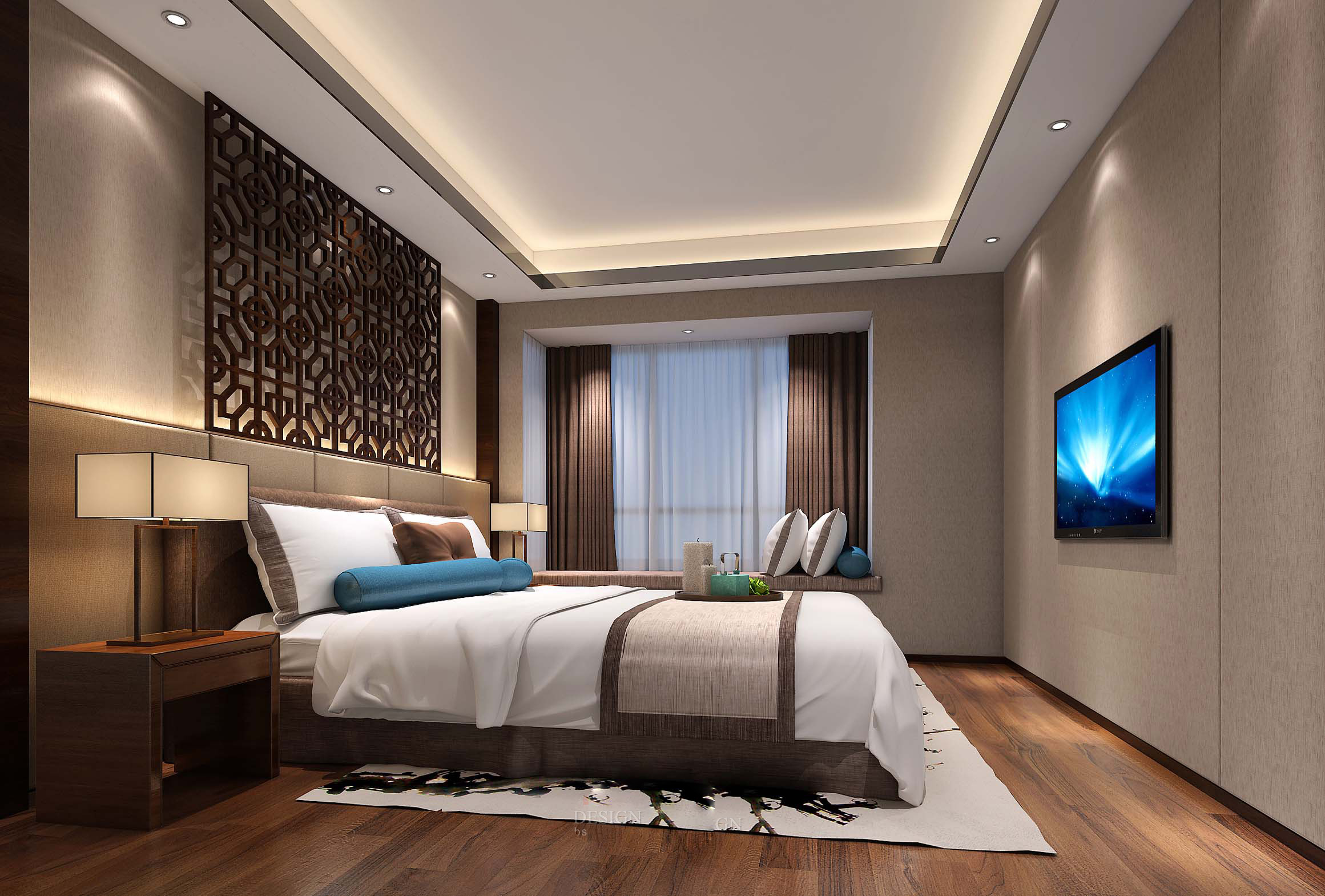 新中式 中式古典 奢华家装别墅样板房-8-1