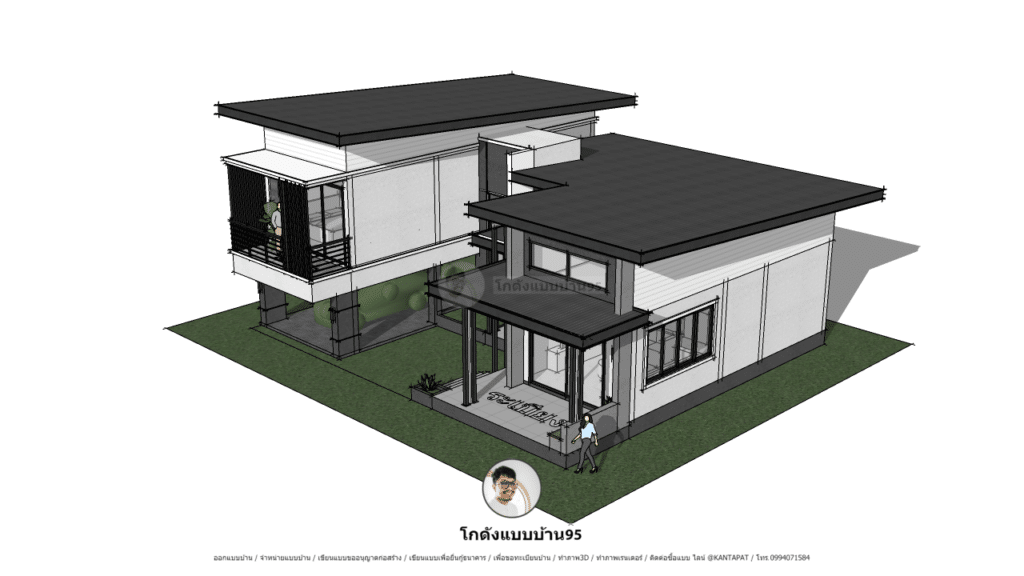 半层抬高式房屋P  1747现代设计房屋丨KODANG BAAB BAAN 95（โกดังแบบบ้าน）-20