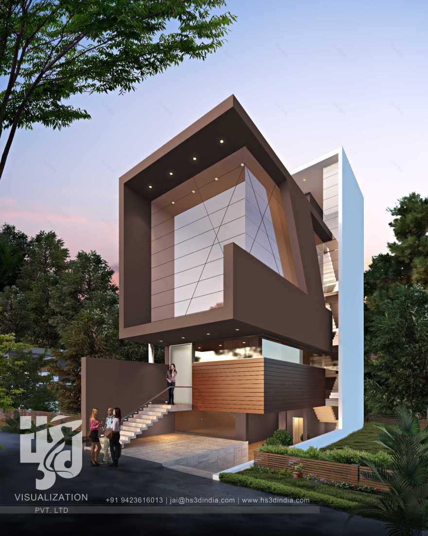 HS 3D 印度打造惊艳夜景商业建筑-28