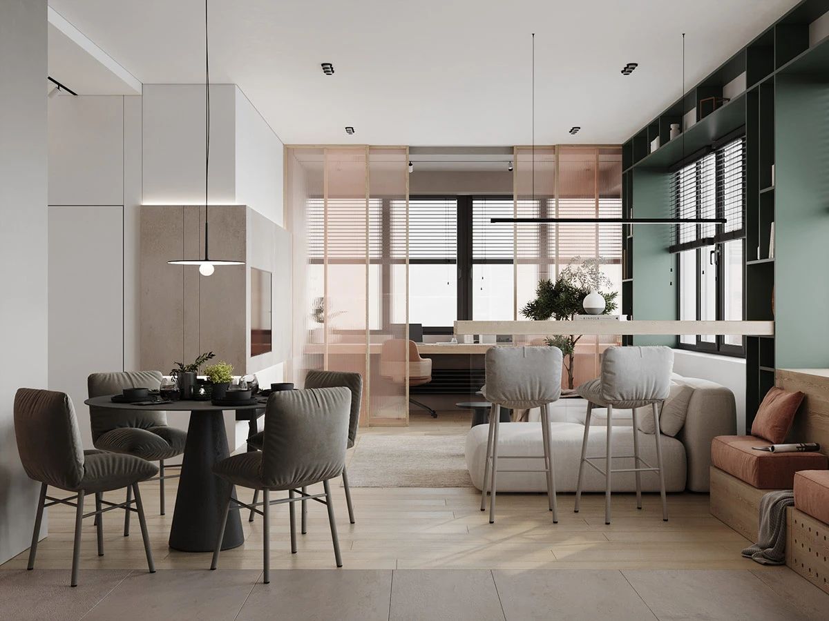 简约之美 · Екатерина Кузнецова 的一居室公寓设计丨Simple Form Interiors-9