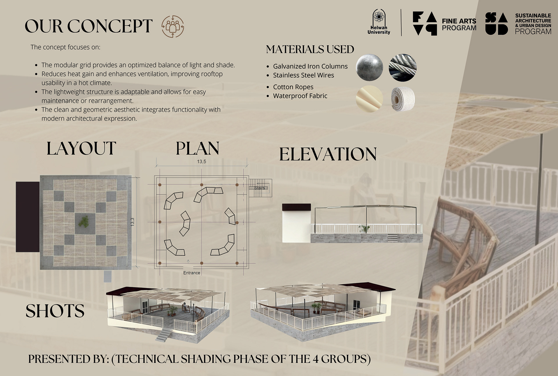 (Zelal) Shade Structure and Seating Units 1:1 Scale-8