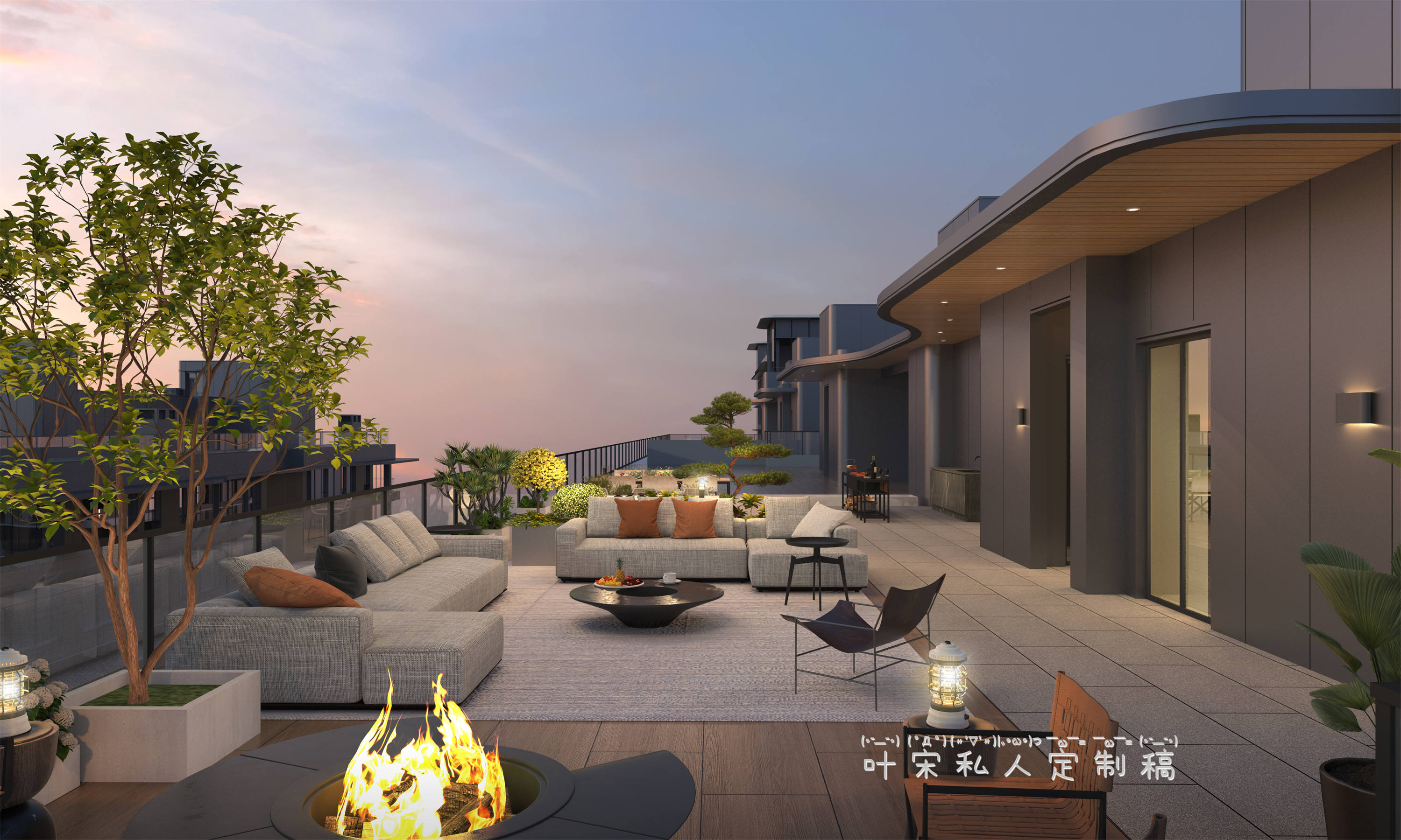 室外庭院丨鸟瞰+透视-9