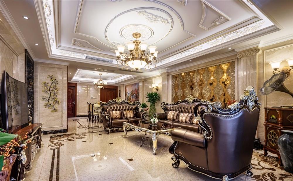 欧式浪漫情调的极致演绎——某顶豪客厅设计-3