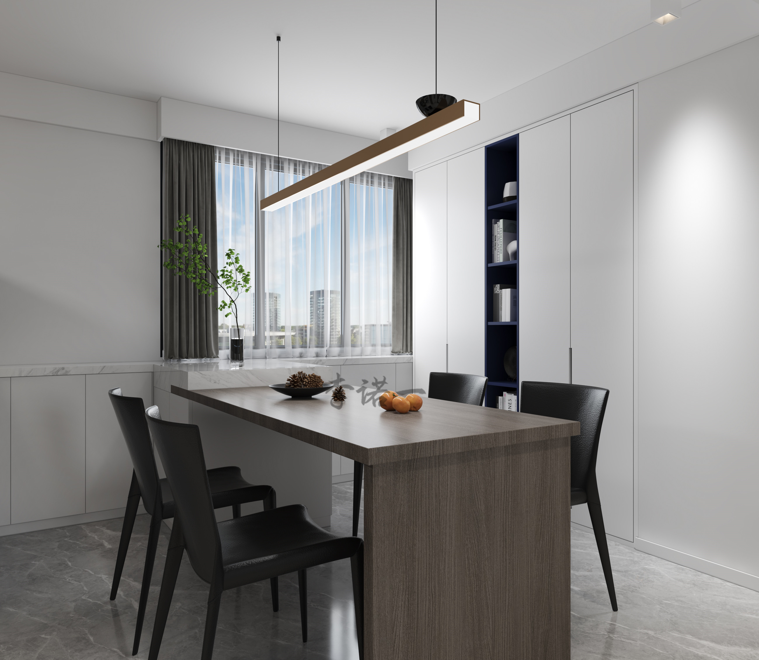 现代黑白灰温暖舒适之家-5