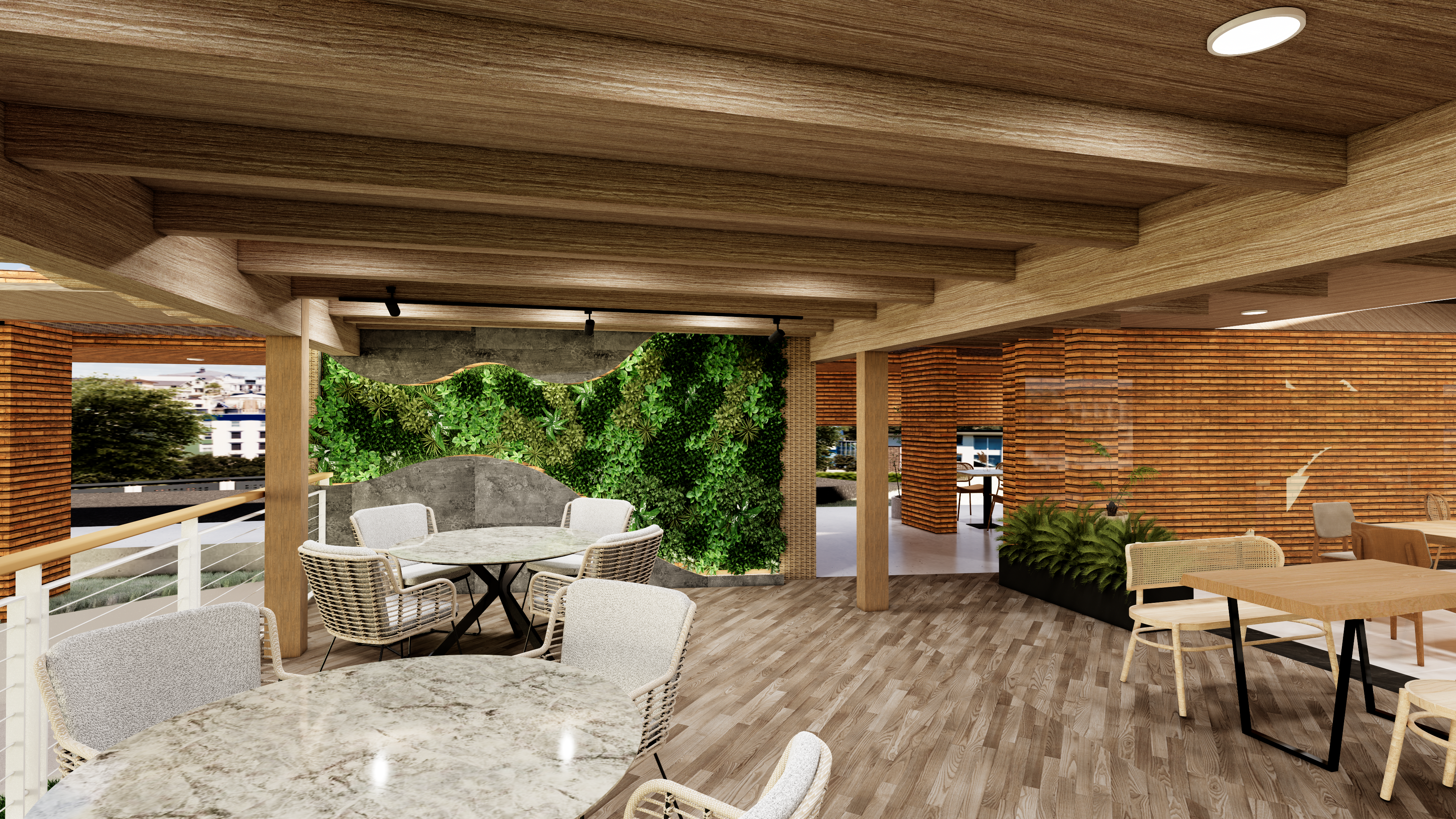 Restaurant design, indoor and outdoor dining area-6