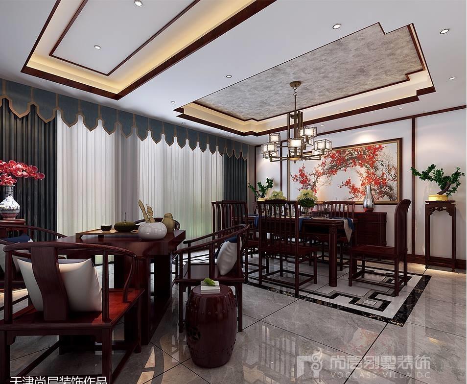 鸿坤原乡郡 254 平米新中式装修,自然儒雅诗意空间-2