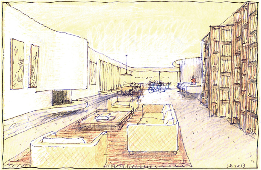 岩石与书的共生,悉尼港边的六度分隔度住宅(The Books House)-67