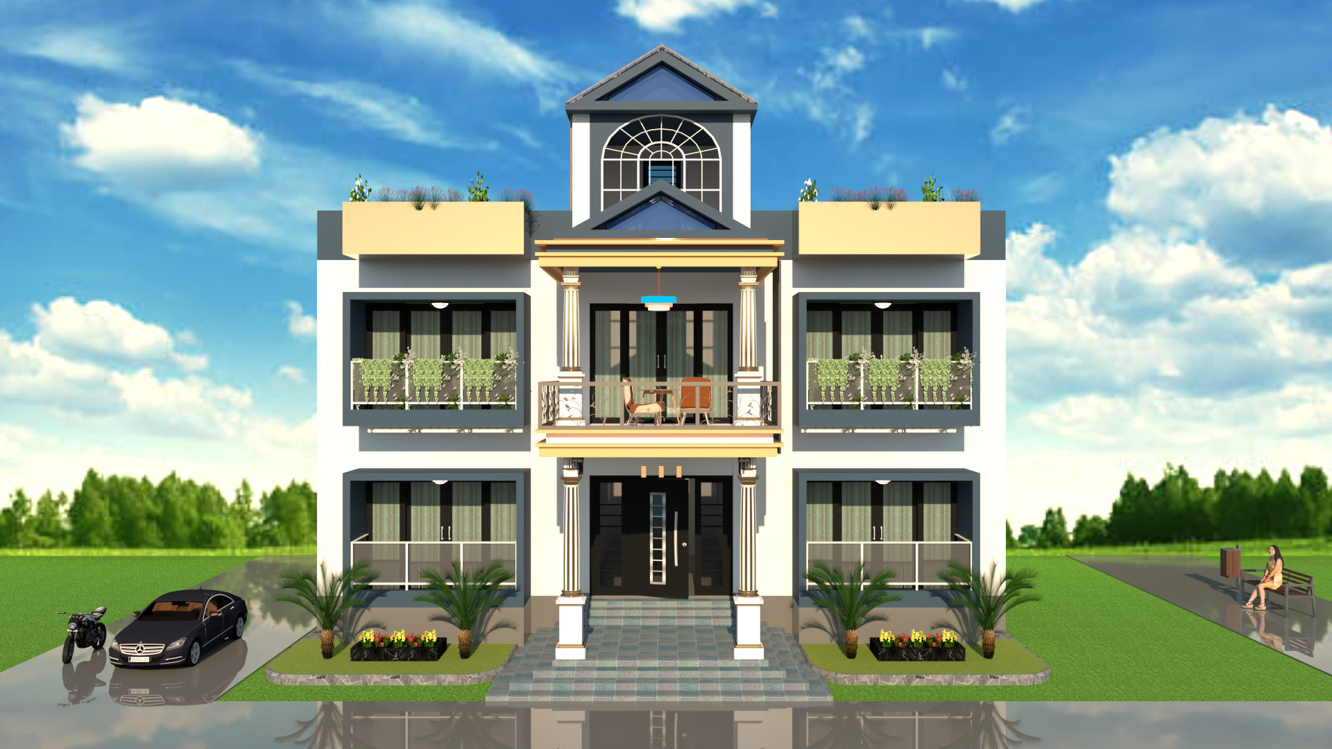 3D Floor Plan_ European House Design-6