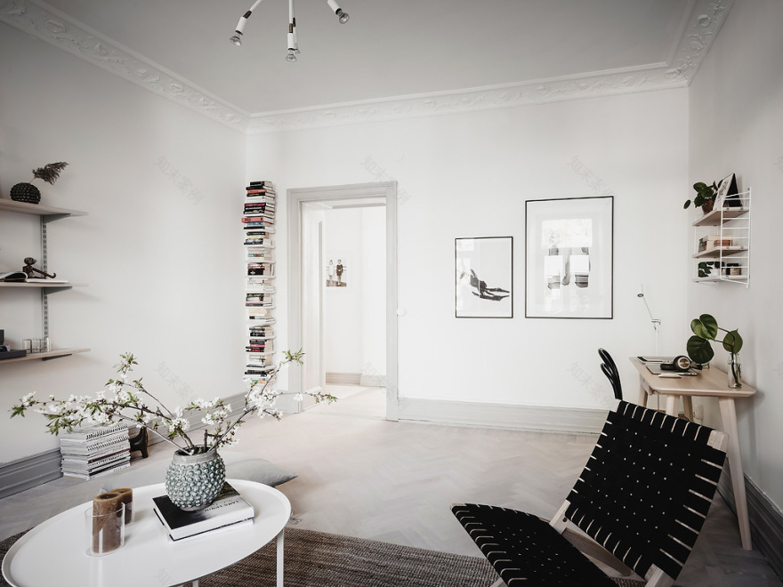 瑞典明亮通风公寓,极简北欧风诠释空间故事-9