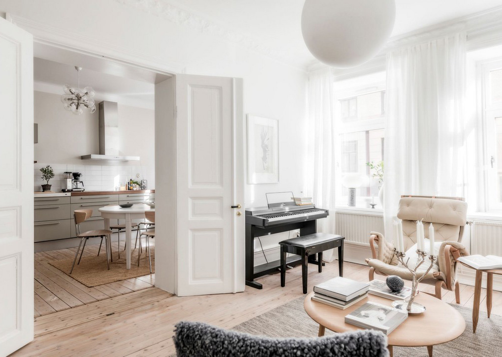 瑞典宁静灰褐公寓 顶层阁楼设计巧妙-4