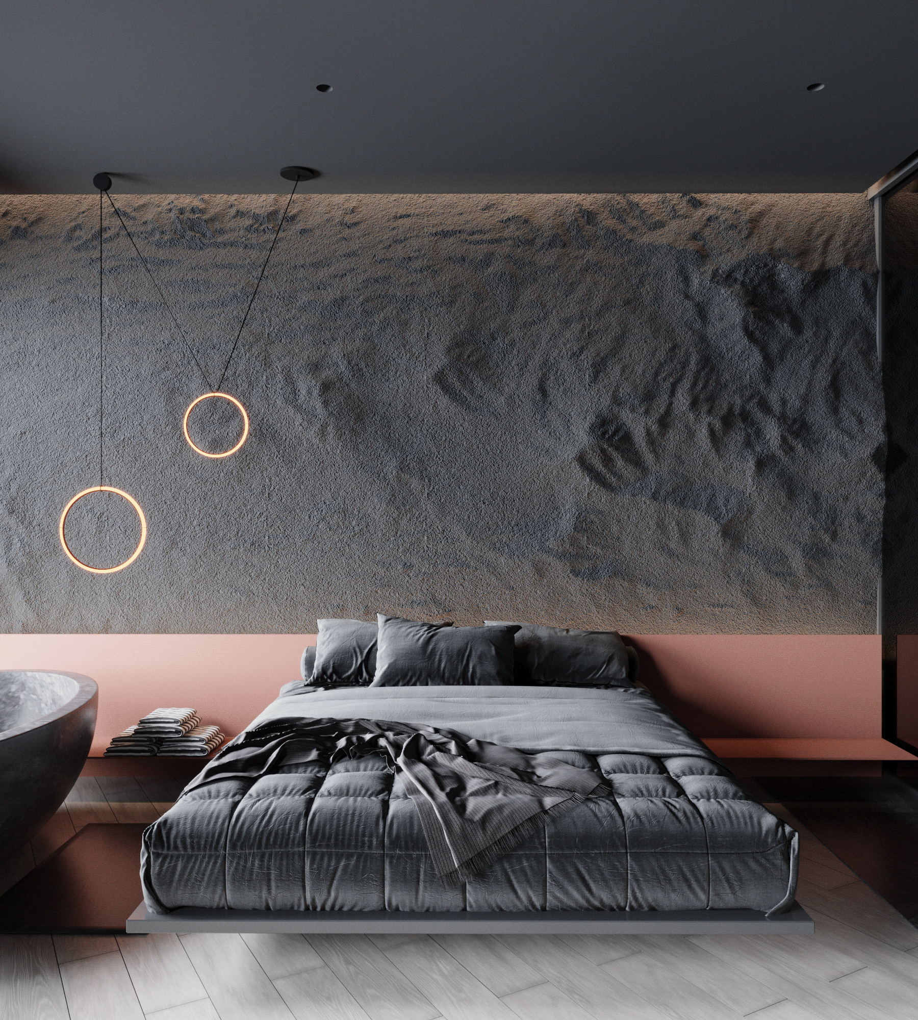 89㎡高级黑色系公寓设计 这也太酷了吧-12