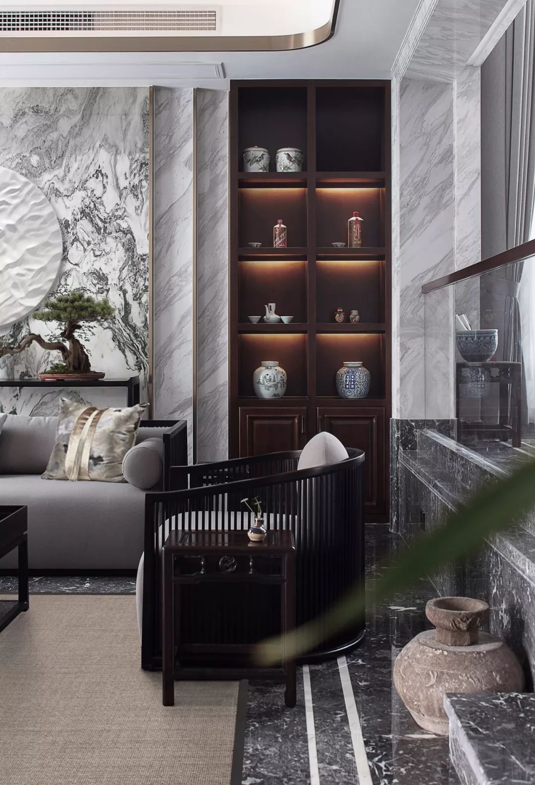 绍兴翡翠园 400㎡中式空间,古韵石韵共融,打造品质生活-18
