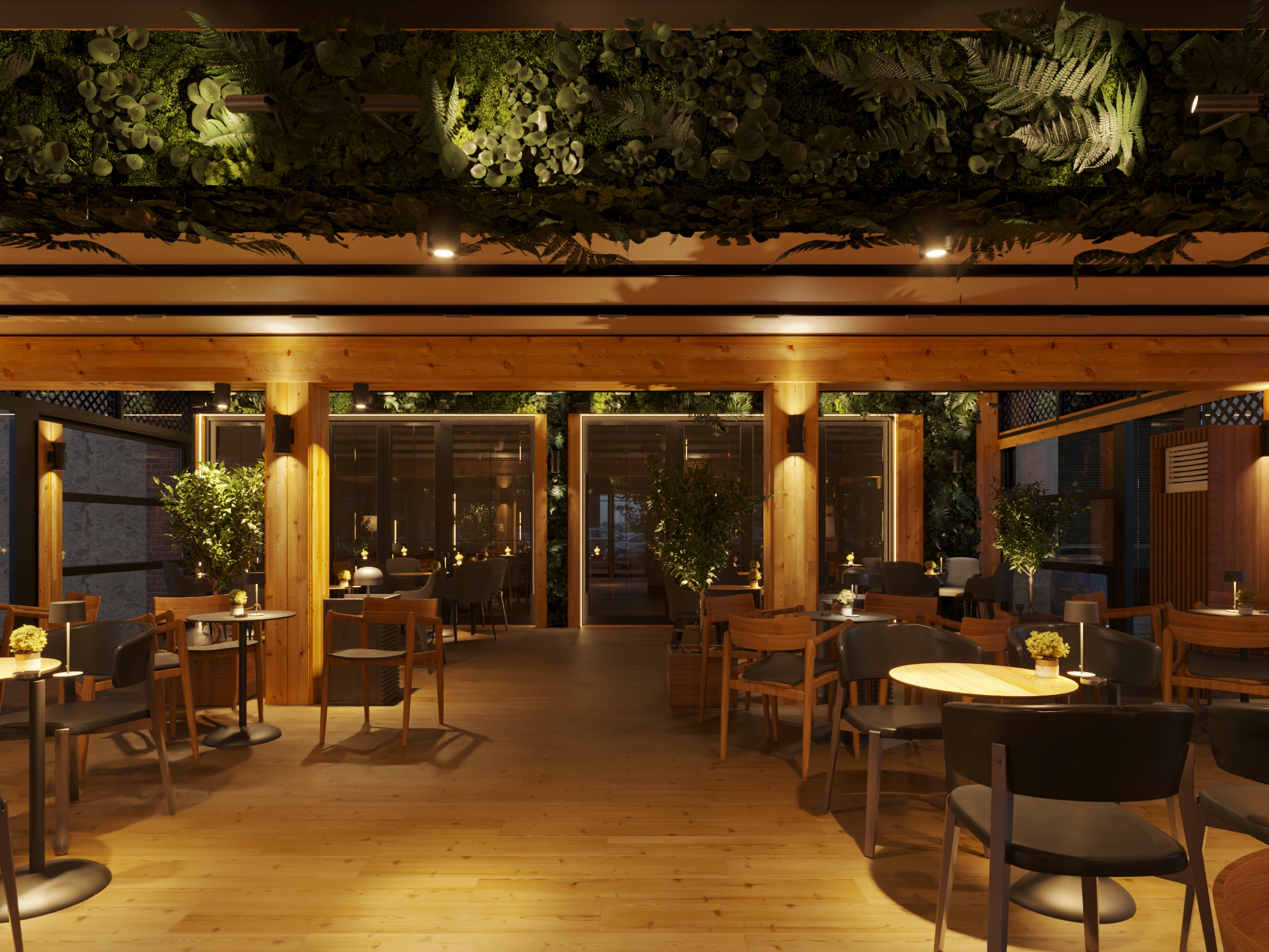 Interior Design: Bar Extension Night Renders-5