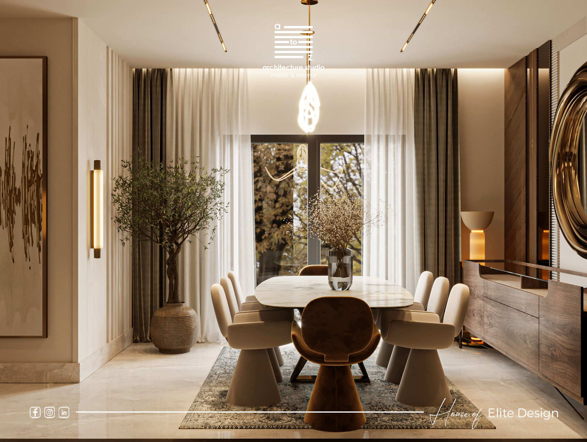 你提供的Lu·ury可能有误，推测正确的词是Luxury ，那么Luxury Modern Reception的翻译是奢华现代接待处 丨EgyptCairo丨A2Z Architects-8