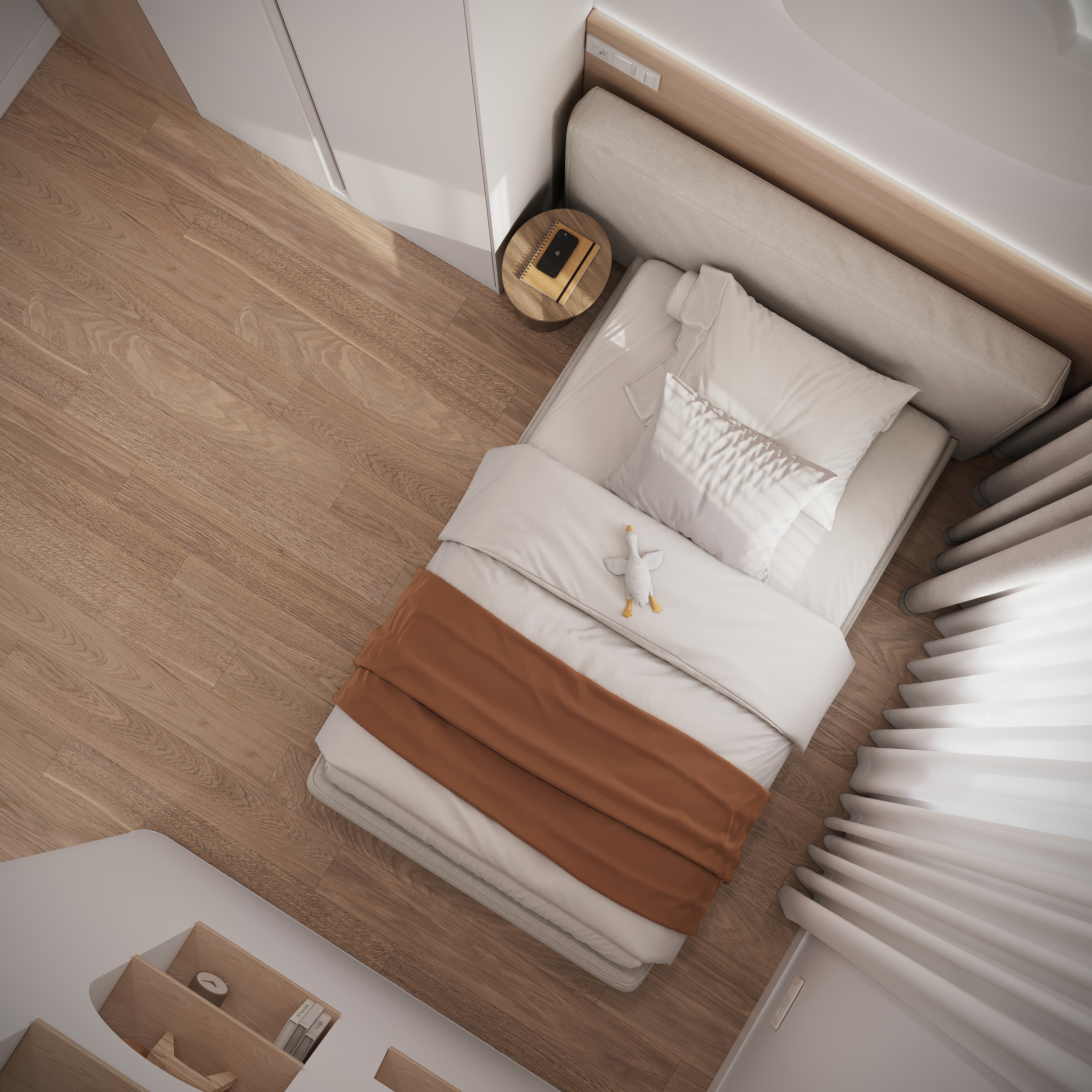 BEIGE&ORANGE 青少年美学房间丨Veronika Berezhnaya-13