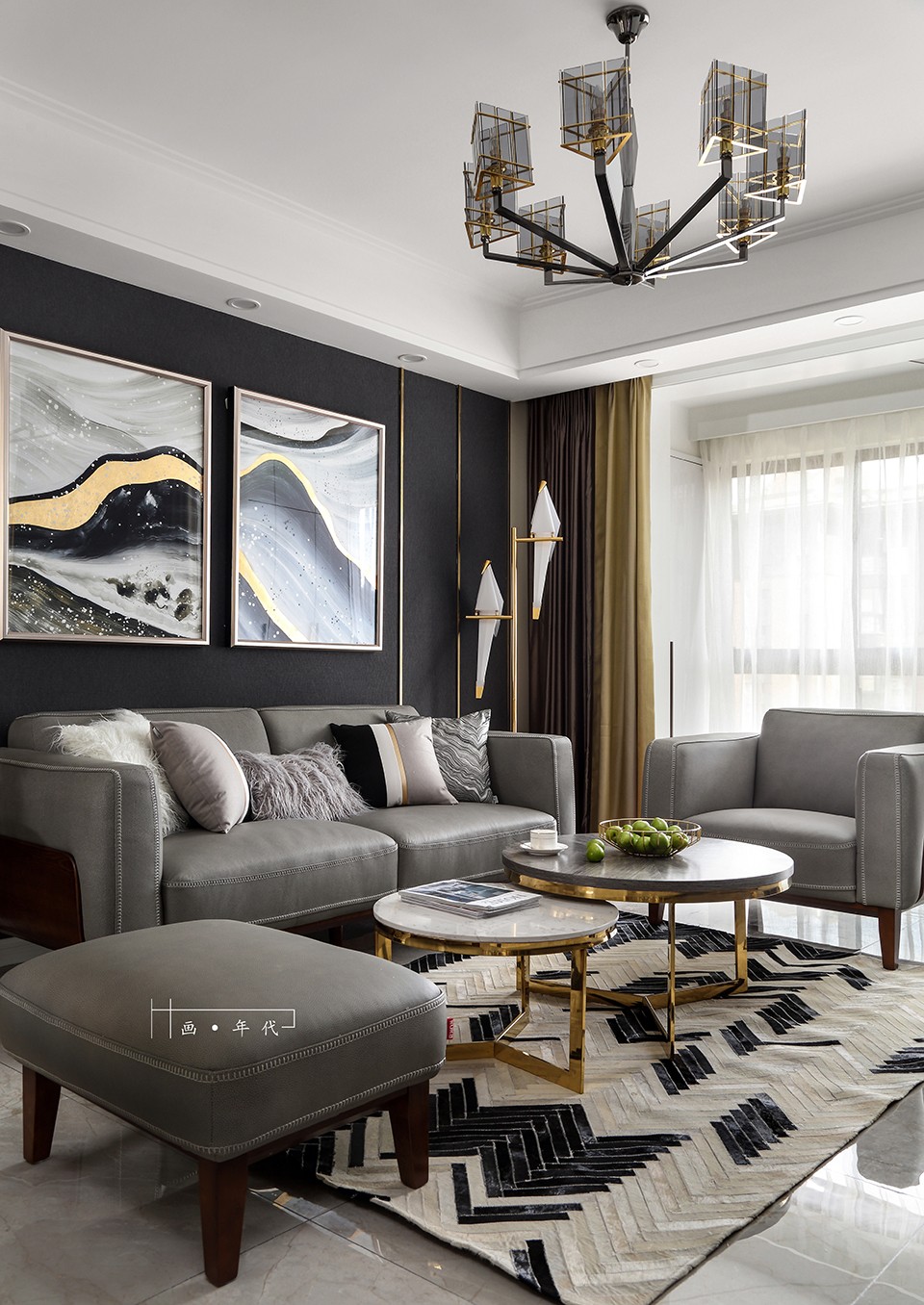 穿越 bling 金色时光·荷澜庭105㎡住宅  苏州画年代设计-7