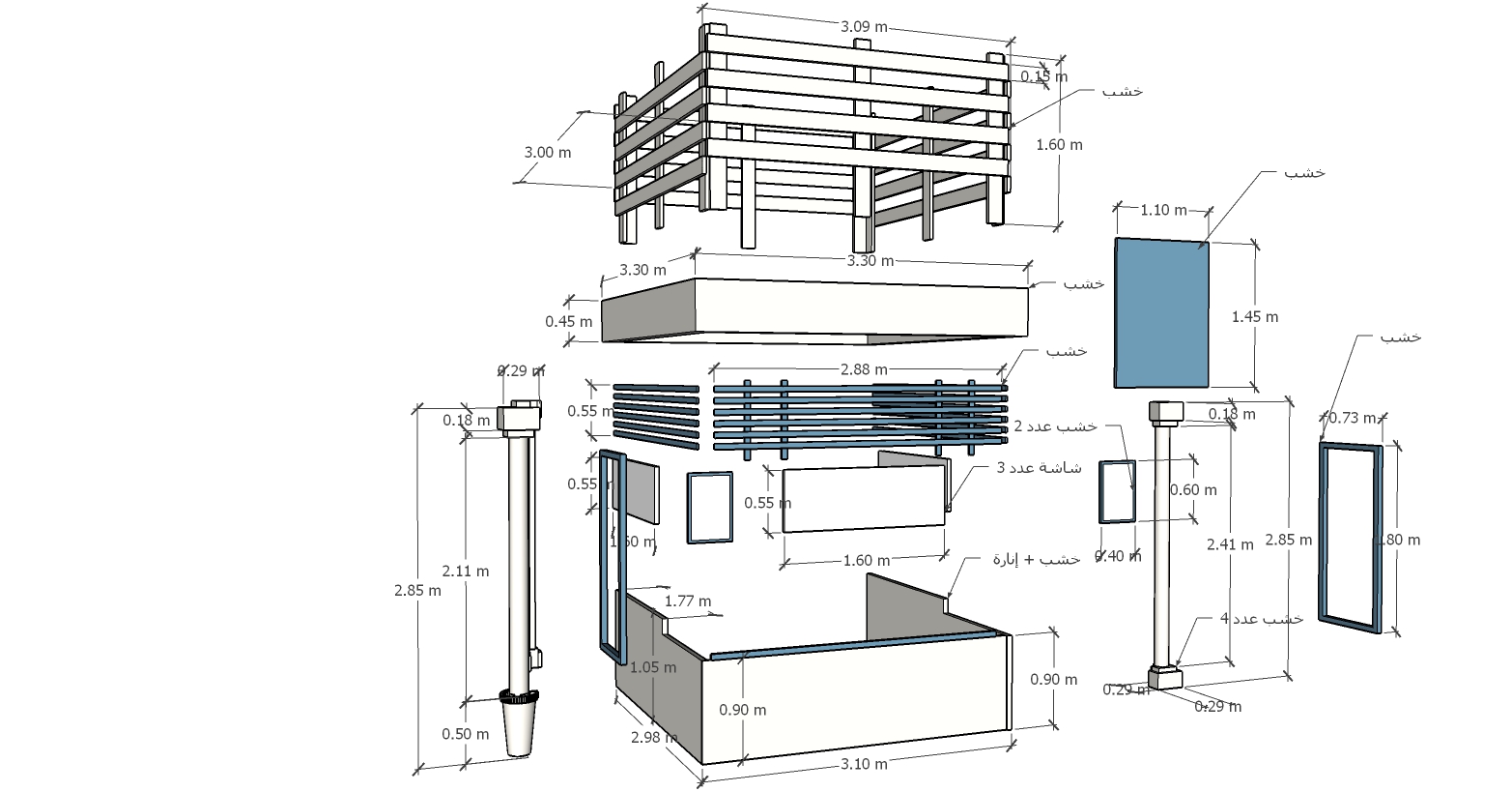 Detailed drawing of a booth-10