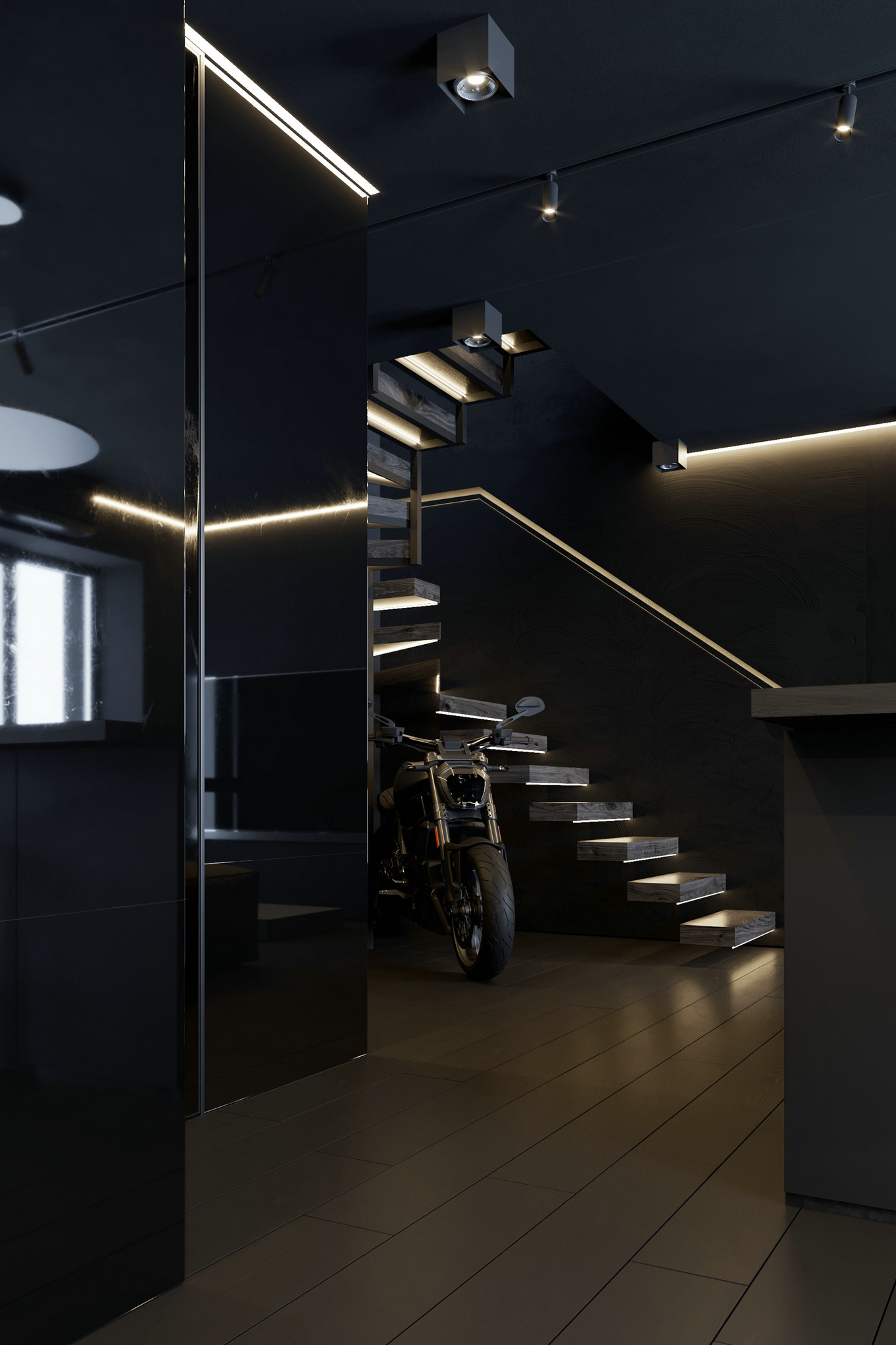 高级黑+工业风,帅气而个性的生活居所-28