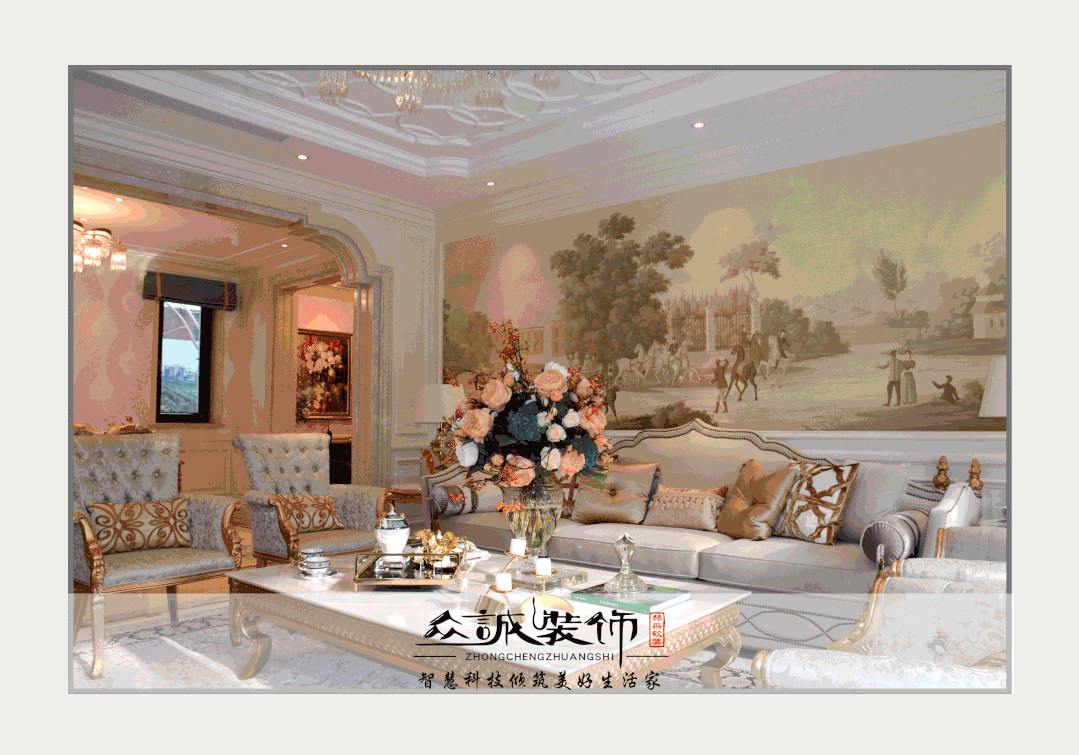 邦成·宫园墅法式轻奢风室内设计丨中国包头丨众诚装饰-6