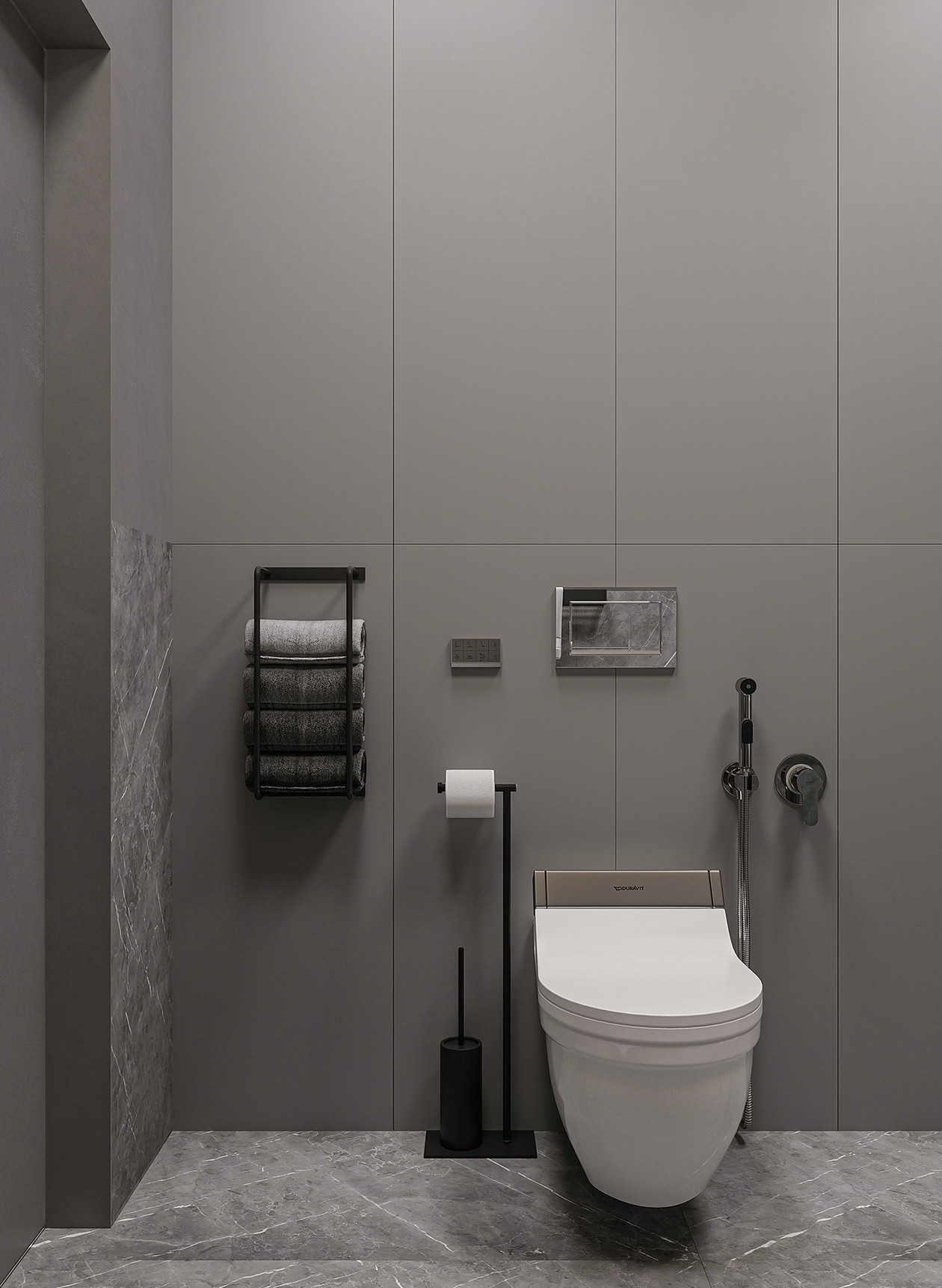 105㎡高级灰色系公寓设计-18