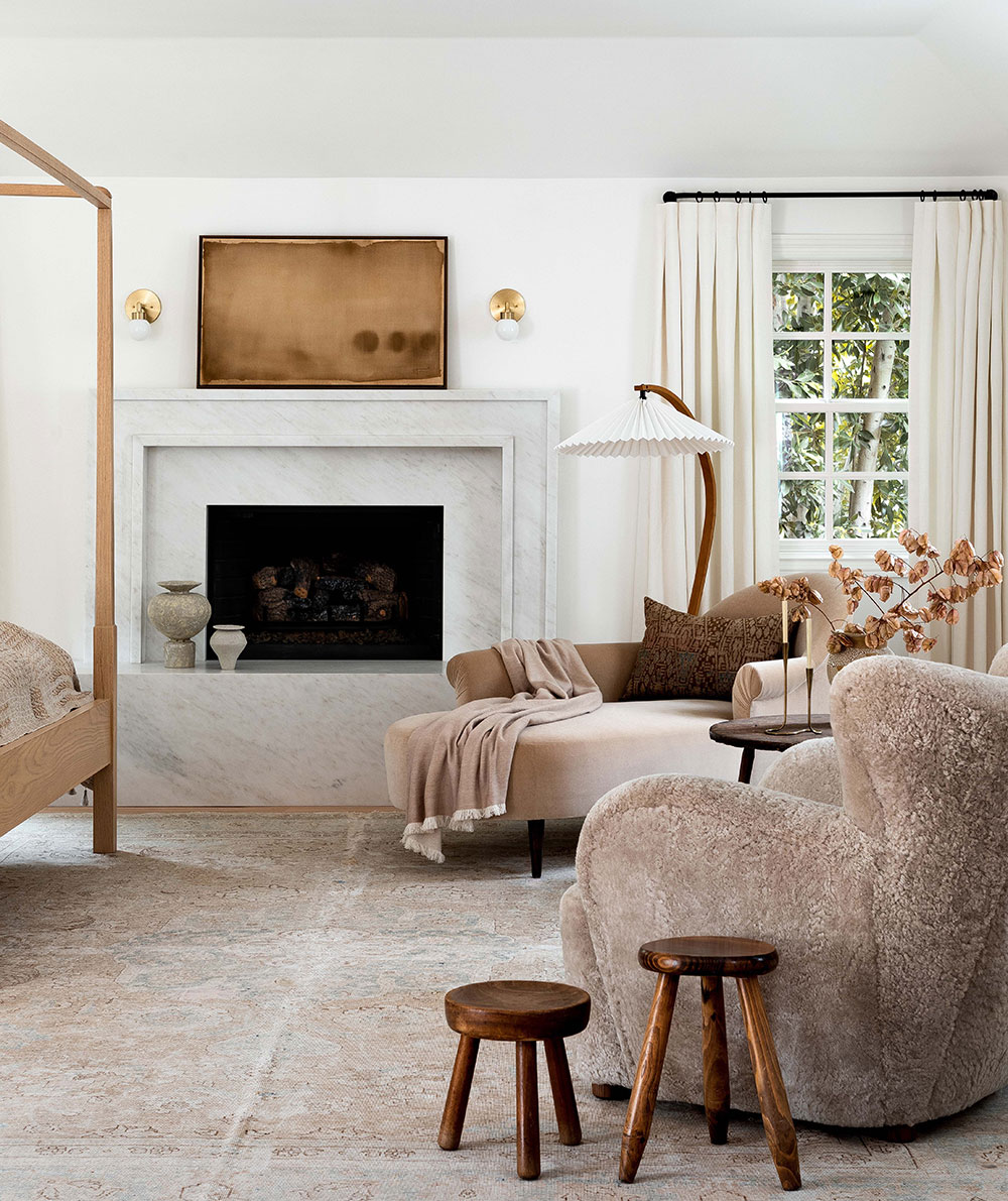 加州著名博主的温馨石制壁炉之家-12