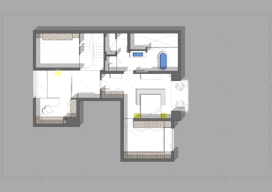 现代折衷与艺术的交织:复式空间“不被定义的家”设计丨HURR赫设计-59