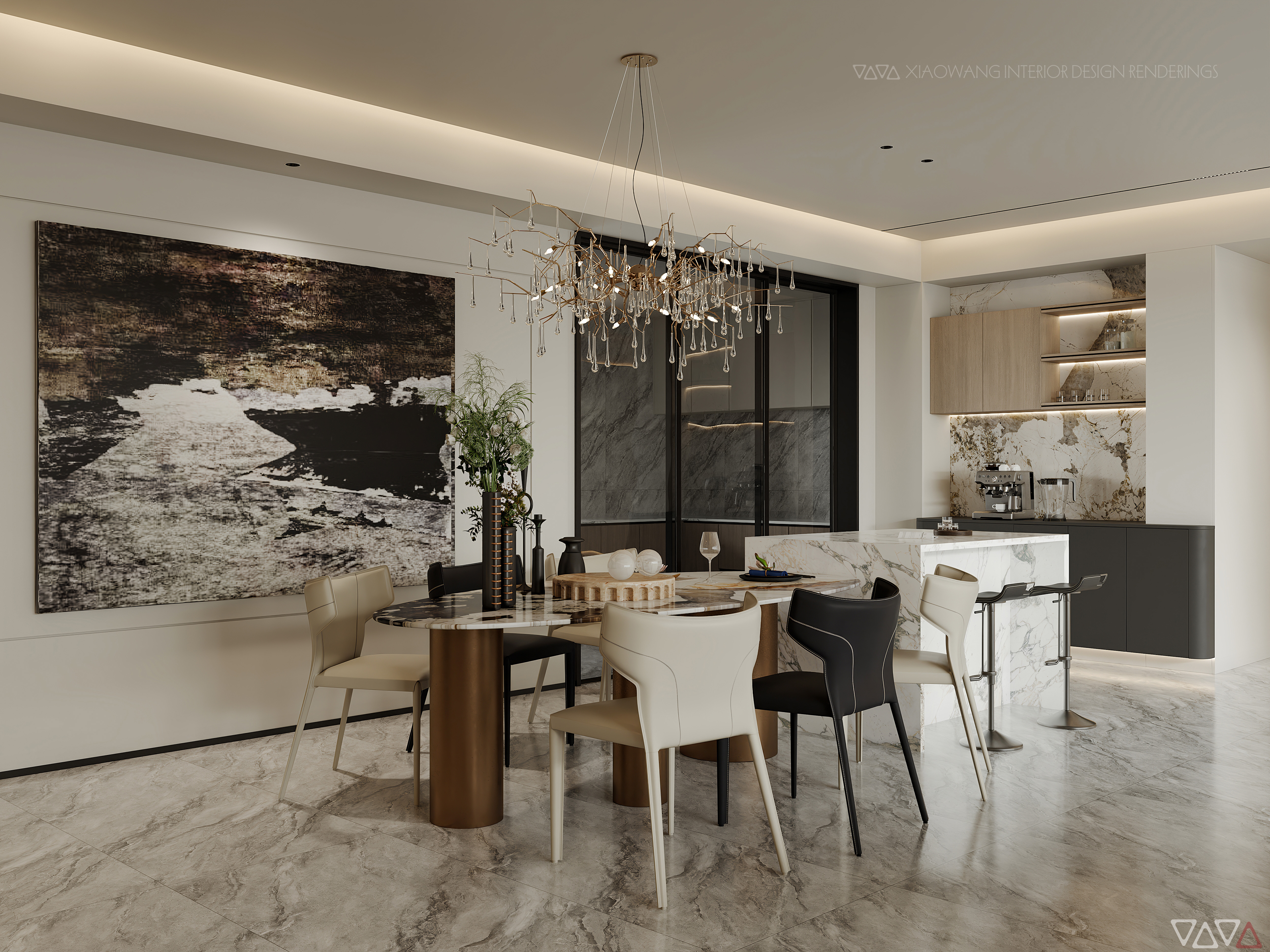 现代 意式客餐厅效果图-3