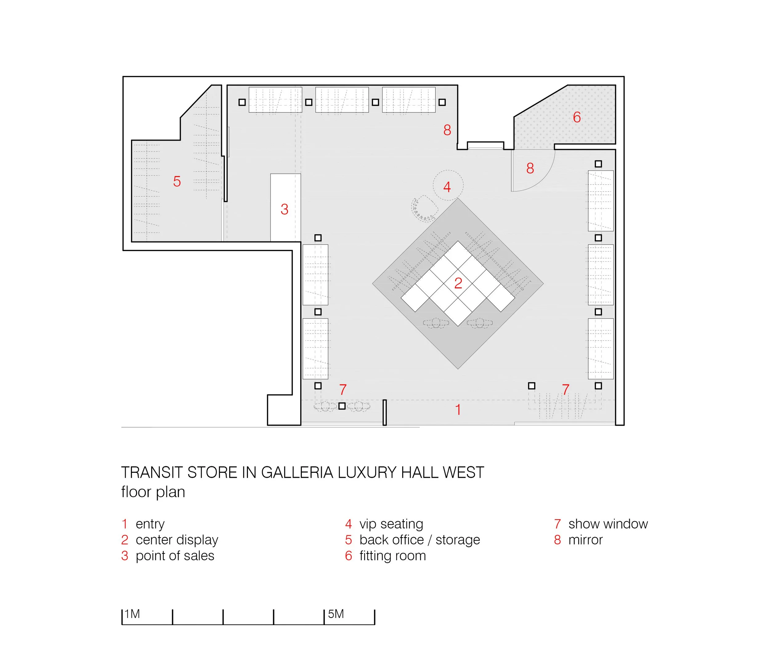 transit store in galleria luxury hall west — hjl studio-21